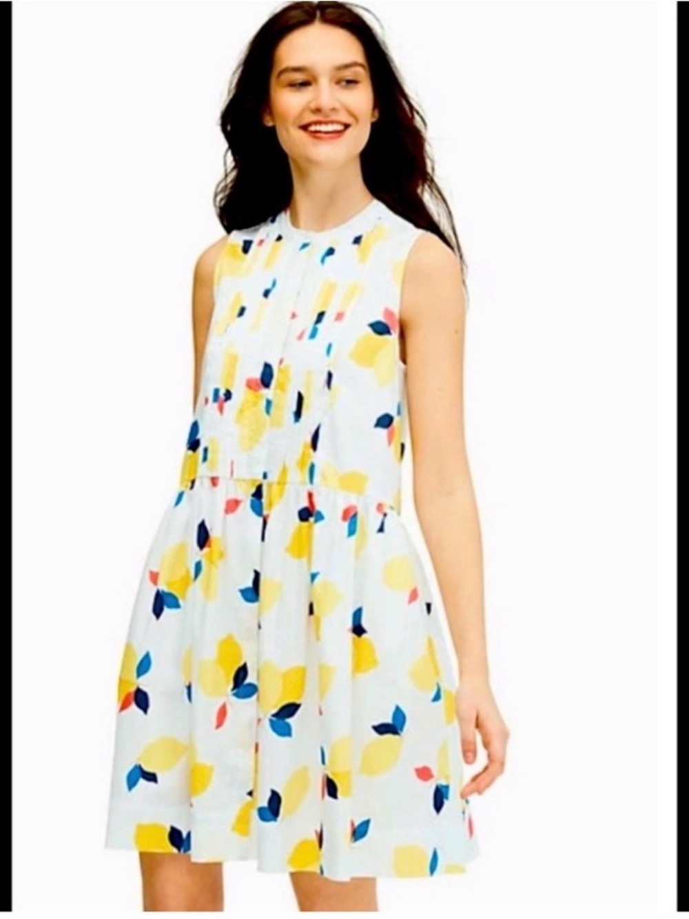 kate spade White Sleeveless lemon dress L